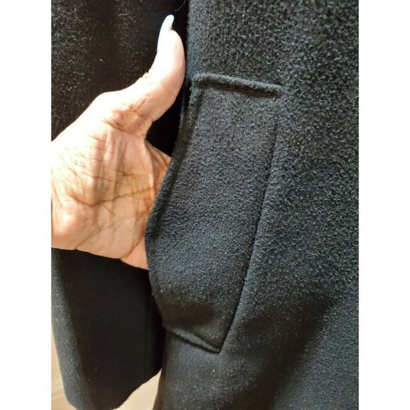 Alpine Swiss Men's Trench Black Wool Double Breasted Long Sleeve Pea Coat 2XL - Picture 4 of 11